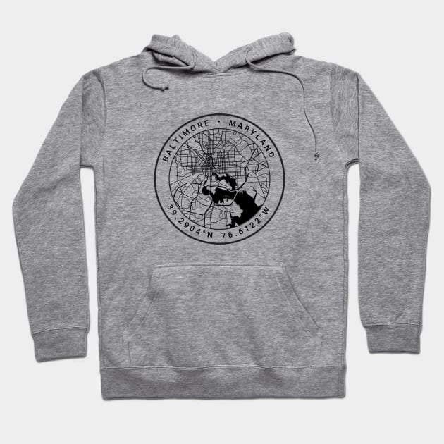 Baltimore Map Hoodie by Ryan-Cox